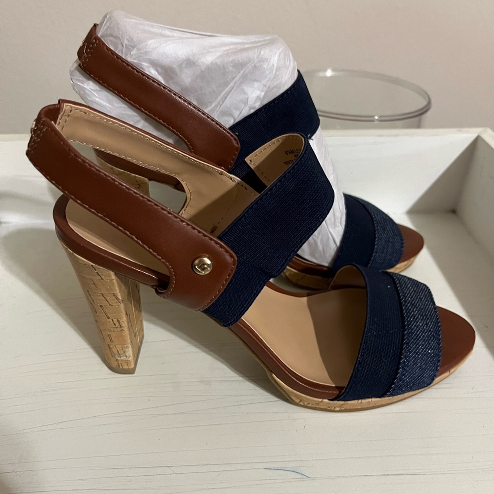 Brown Cork Heel Women's Shoes